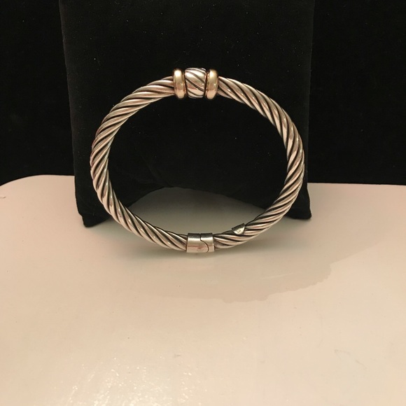 ALS ITALY Sterling/14k Gold Cable Bracelet - Picture 5 of 5